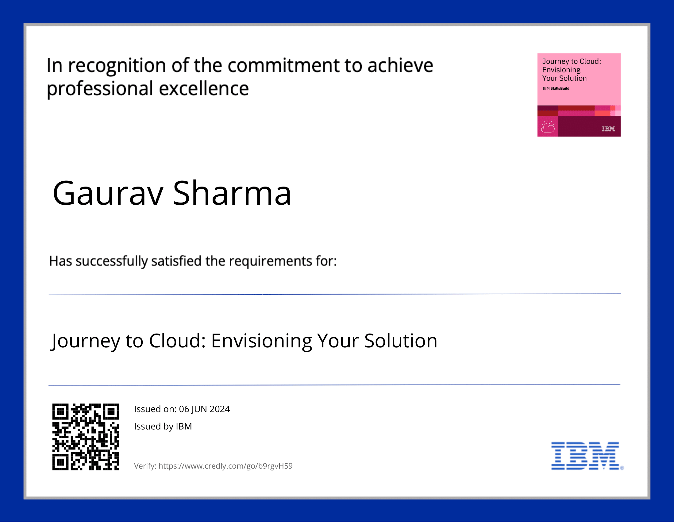 Journey to Cloud Certificate